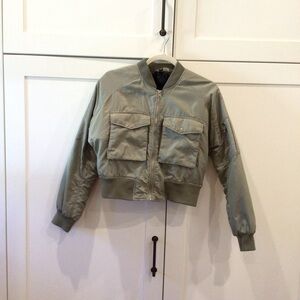 H&M Divide Cropped Bomber Jacket Size S